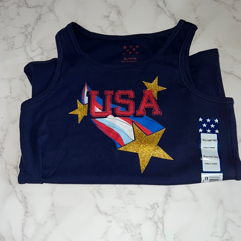 NWT USA Gold Star Tanktop (XL 14/16)